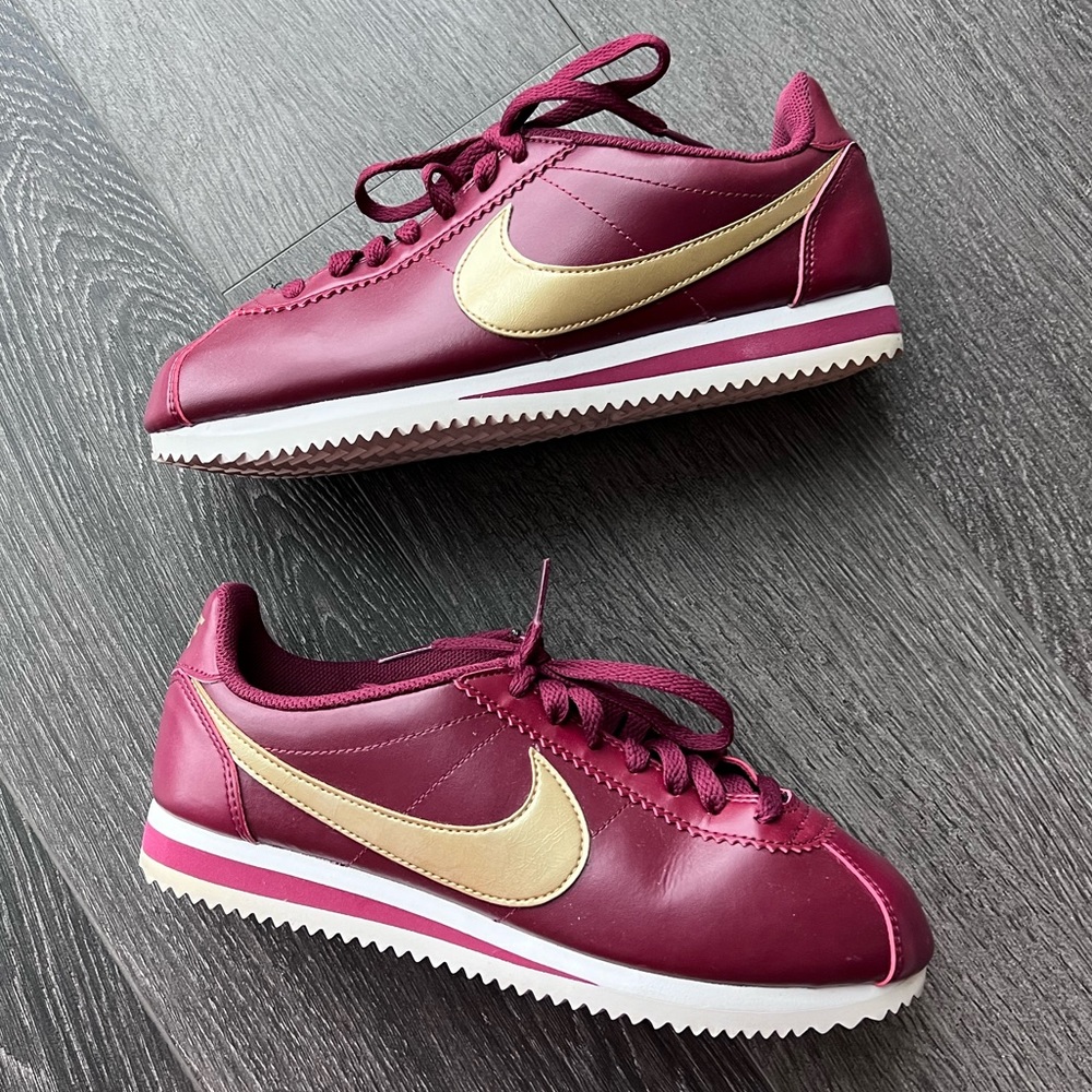 Nike - Women’s Burgundy Classic Cortez Leather Sneakers